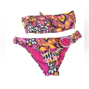 Nwt Zingara Bohemian Beaded Strapless Bikini Set